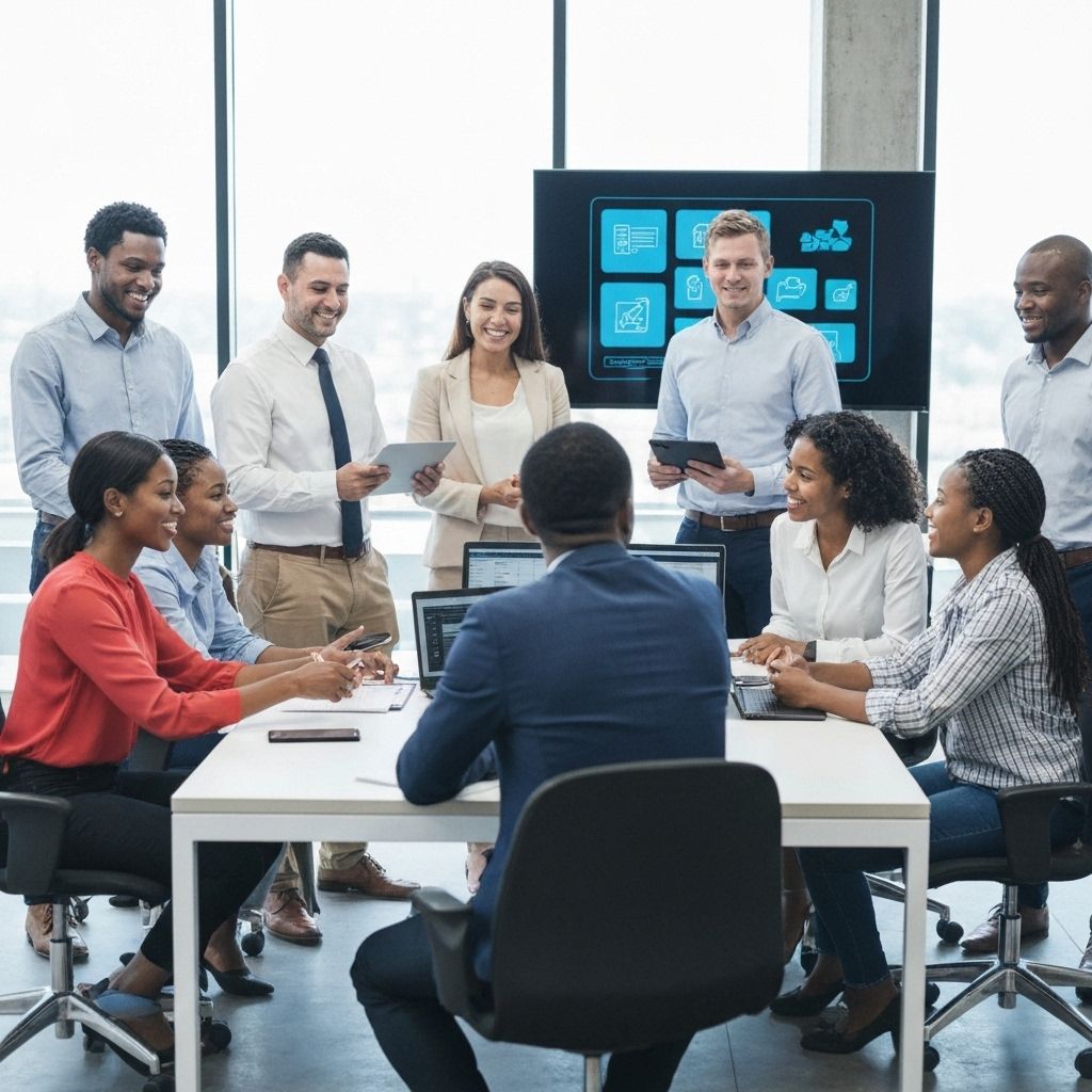 Modern team working